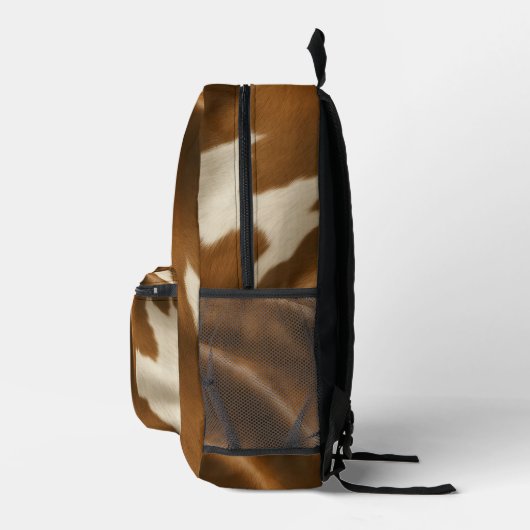Elegante moderne Kuh Imitate Leather Collection Bedruckter Rucksack (Rechts)