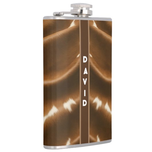 Elegante moderne Kuh Imitate Leather Collection Flachmann (Rechts)