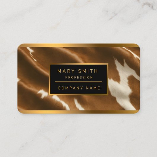 Elegante moderne Kuh Imitate Leather Collection Visitenkarte (Vorderseite)