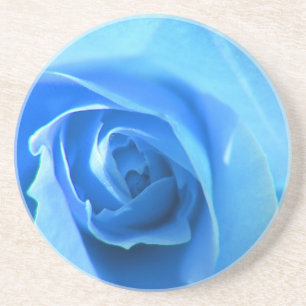 elegante, moderne, kühle blaue Rosenblume. Getränkeuntersetzer