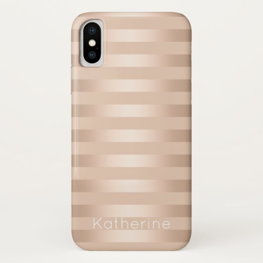 Elegante moderne Küken-Kupfer-Rose gestreift Case-Mate iPhone Hülle (Rückseite)