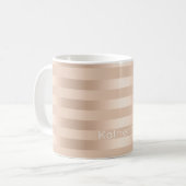 Elegante moderne Küken-Kupfer-Rose gestreift Kaffeetasse (Vorderseite Links)