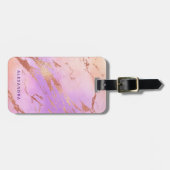 Elegante moderne Küken Rose Gold Aquarell farbig Gepäckanhänger (Vorderseite horizontal)