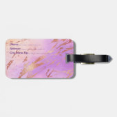 Elegante moderne Küken Rose Gold Aquarell farbig Gepäckanhänger (Rückseite horizontal)