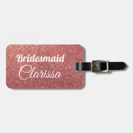 elegante moderne Küken Rose Gold Glitzer Bridesmai Gepäckanhänger