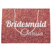 elegante moderne Küken Rose Gold Glitzer Bridesmai Große Geschenktüte (Vorderseite)