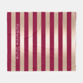 Elegante moderne Küken Rose goldbordeauxrot gestre Fleecedecke (Vorderseite (Horizontal))
