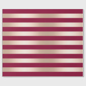 Elegante moderne Küken Rose goldbordeauxrot gestre Geschenkpapier (Flach)