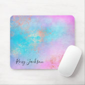Elegante moderne Küken Rose goldfarben Aquarell fa Mousepad (Mit Mouse)