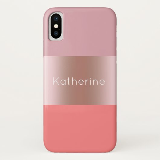 Elegante moderne Küken-Rose, goldfarbene, rosa Kor Case-Mate iPhone Hülle (Rückseite)