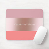 Elegante moderne Küken-Rose, goldfarbene, rosa Kor Mousepad (Mit Mouse)