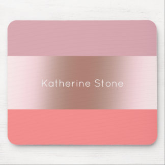 Elegante moderne Küken-Rose, goldfarbene, rosa Kor Mousepad