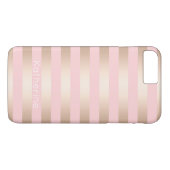 Elegante moderne Küken-Rose, rosa gestreift Case-Mate iPhone Hülle (Rückseite (Horizontal))