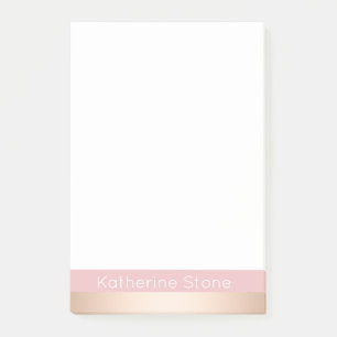 Elegante moderne Küken-Rose, rosa gestreift Post-it Klebezettel