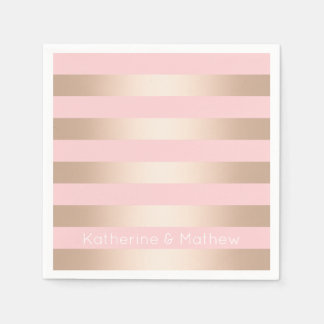 Elegante moderne Küken-Rose, rosa gestreift Serviette
