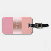 Elegante moderne Küken-Rosengoldrosaorange Gepäckanhänger (Vorderseite horizontal)