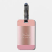 Elegante moderne Küken-Rosengoldrosaorange Gepäckanhänger (Rückseite vertikal)