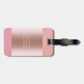 Elegante moderne Küken-Rosengoldrosaorange Gepäckanhänger (Rückseite horizontal)