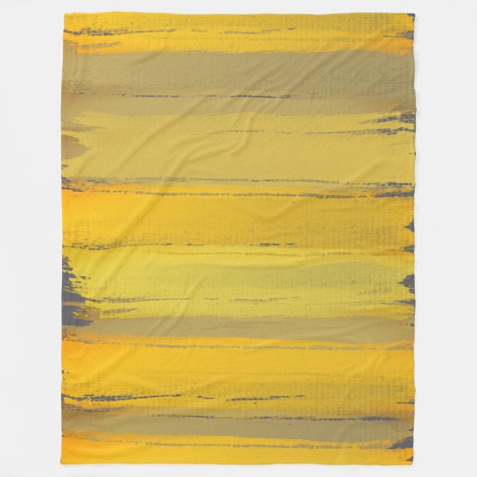 Elegante Moderne Kunst Gelbe Taupe Gray Luxus Klas Fleecedecke (Vorderseite)