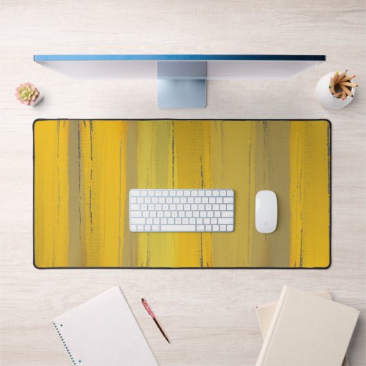 Elegante Moderne Kunst Gelbe Taupe Gray Luxus Klas Schreibtischunterlage (Büro 1)