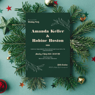 Elegante Moderne Kunst - Leaf Hochzeit Einladung