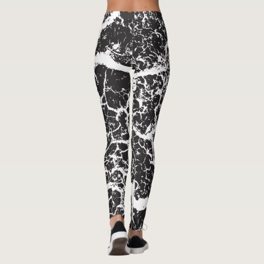 Elegante moderne Kunst Schwarz-weiß Leggings (Rückseite)