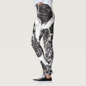 Elegante moderne Kunst Schwarz-weiß Leggings (Links)