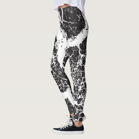 Elegante moderne Kunst Schwarz-weiß Leggings (Links)