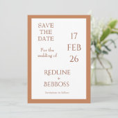 Elegante moderne Kupfer-Hochzeit Save The Date (Stehend Vorderseite)
