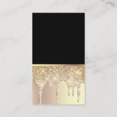 Elegante moderne Kupfergold-Glitzer-Tropfen Visitenkarte (Rückseite)
