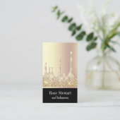 Elegante moderne Kupfergold-Glitzer-Tropfen Visitenkarte (Stehend Vorderseite)