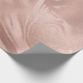 Elegante moderne Kupfergold-Rose mit rosa Marmor Geschenkpapier (Ecke)
