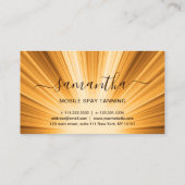 Elegante moderne Kupfergold-Sonnensprühtans Visitenkarte (Rückseite)