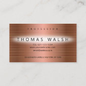 Elegante moderne Kupferkarte mit Gold-Linien Visitenkarte (Rückseite)