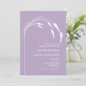 Elegante, moderne Lavenderbindungspartei Einladung (Stehend Vorderseite)