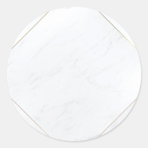 Elegante moderne leere Vorlage Marmorgoldrahmen Runder Aufkleber