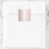 Elegante moderne leere Vorlage Rose Gold Quadratischer Aufkleber (Tasche)