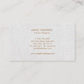 Elegante moderne, leicht graue Linen Beruflich Visitenkarte (Rückseite)