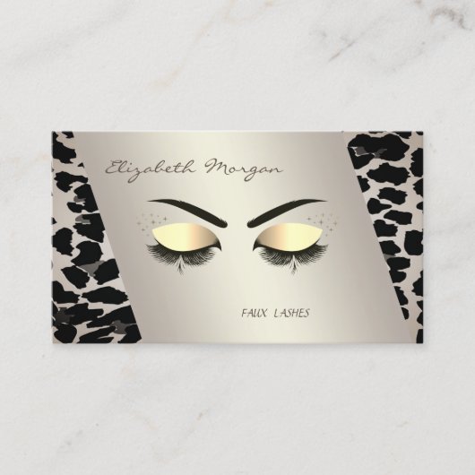 Elegante Moderne,Leopard Print,Imitate Lashes Visitenkarte (Vorderseite)