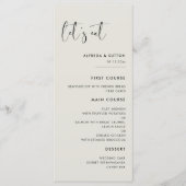 Elegante moderne Lichtspielfläche grün Lasst uns H Menükarte (Vorderseite)