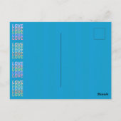Elegante moderne "LIEBE"-Farben auf der Blue Postc Postkarte (Rückseite)