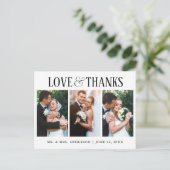 Elegante Moderne Liebe und Dank für Hochzeit 3 Fot Postkarte (Stehend Vorderseite)
