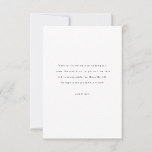 Elegante Moderne Liebe und Dank Gold Foto Hochzeit Dankeskarte (Rückseite)