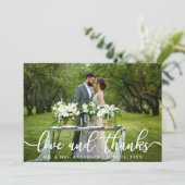 Elegante Moderne Liebe und Dank | Hochzeitsstift Dankeskarte (Stehend Vorderseite)