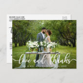 Elegante Moderne Liebe und Dank | Hochzeitsstift Postkarte (Vorne/Hinten)
