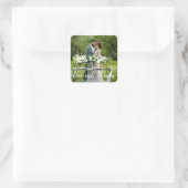 Elegante Moderne Liebe und Dank | Hochzeitsstift Quadratischer Aufkleber (Tasche)