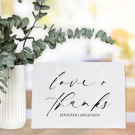 Elegante moderne Liebe und dank Script Hochzeit Große Geschenktüte