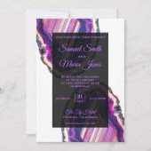 Elegante moderne Lila Agate Hochzeit Einladung (Vorderseite)
