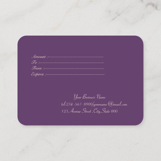 Elegante Moderne Lila Confetti Rabattkarte (Rückseite)