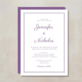 Elegante Moderne Lila Lilac-Script-Hochzeit Einladung